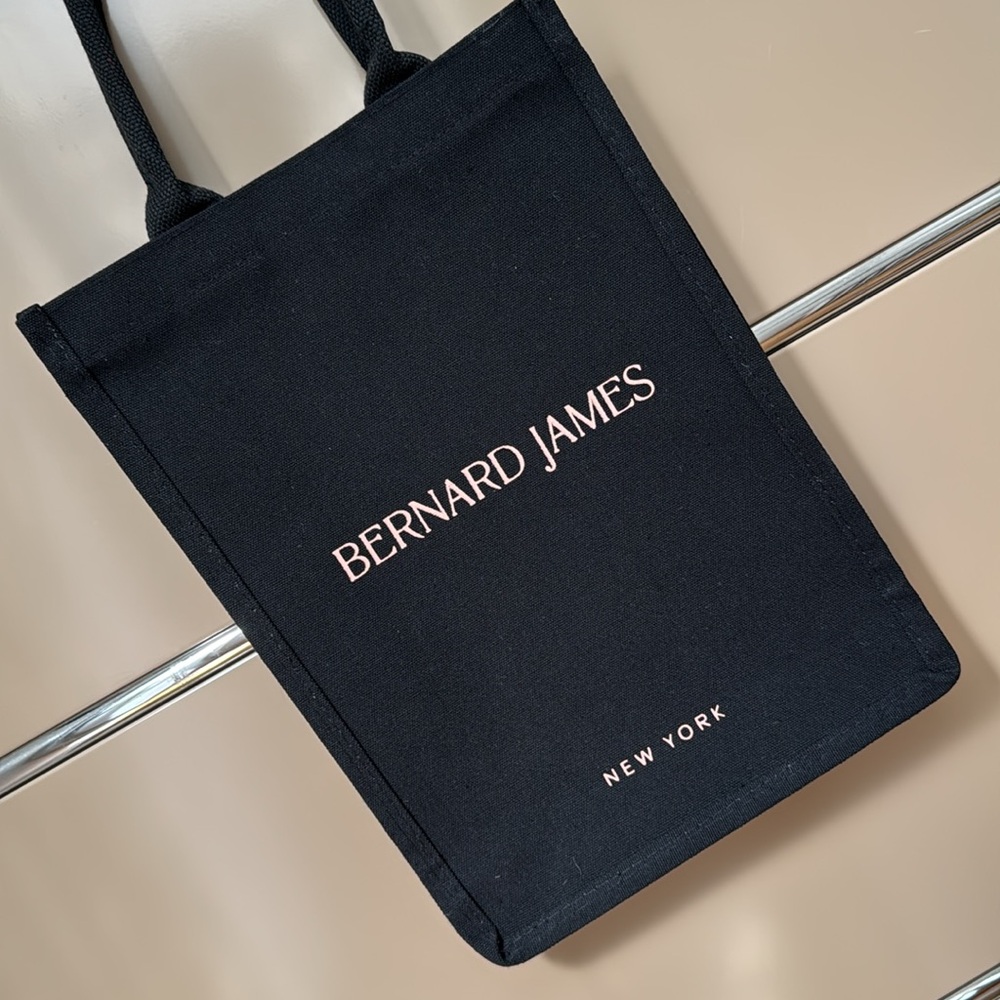 Bernard James black canvas tote bag
